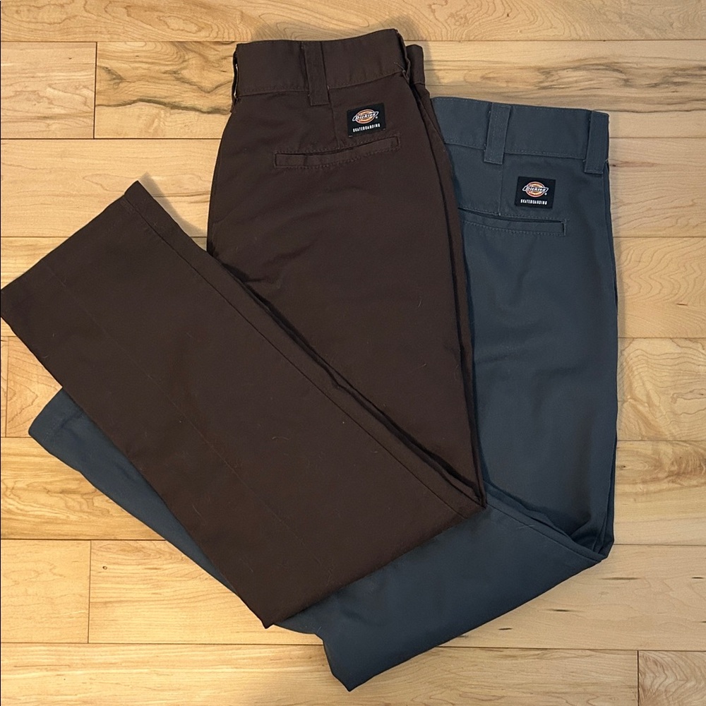 Dickies Skateboarding Pants in Charcoal and Chocolate